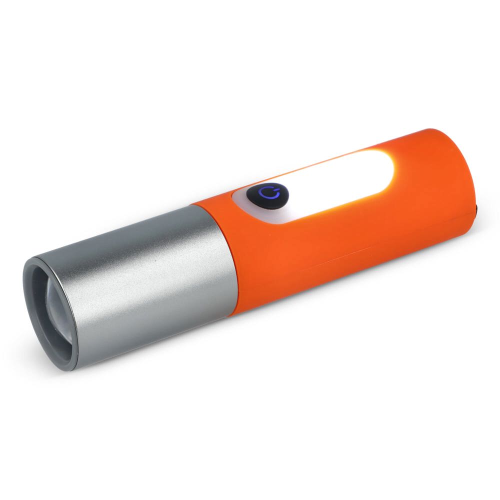 Oplaadbare 10 W LED-zaklamp met zoomfunctie 300 lm - kopen of bedrukken - Oranje