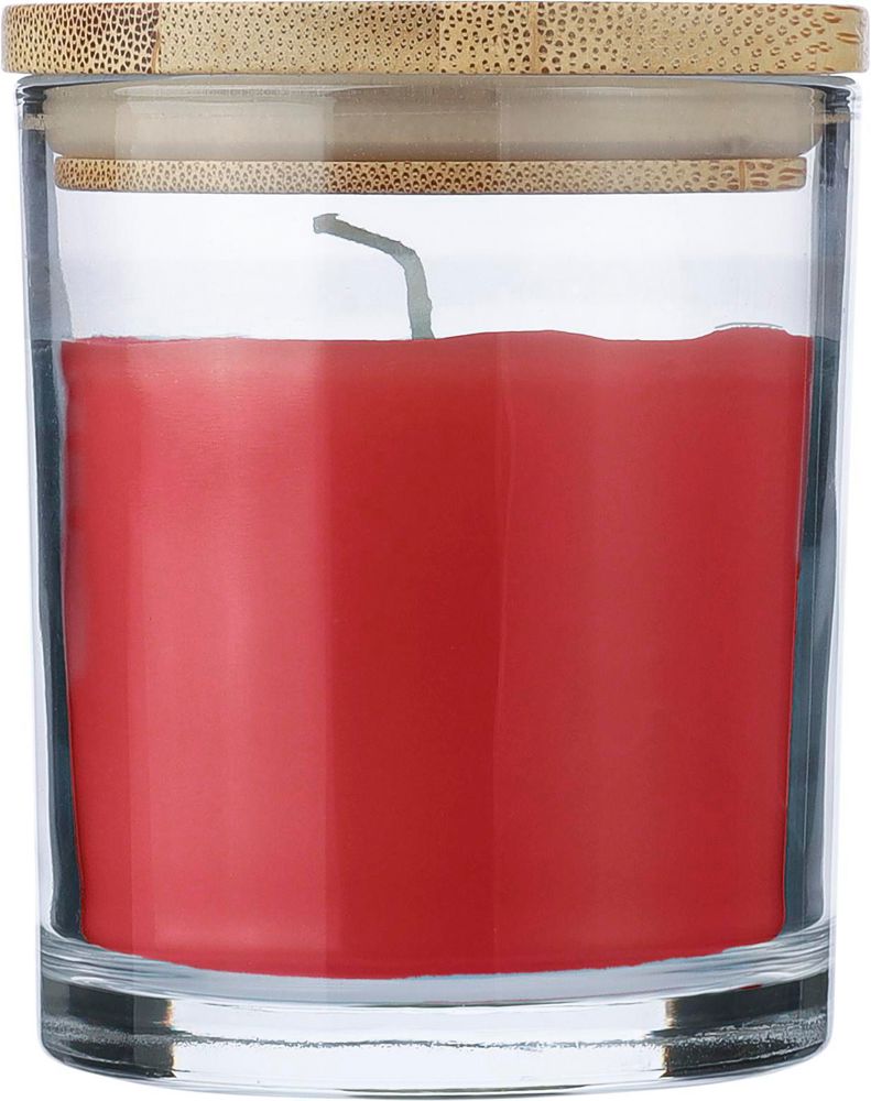 Glazen kaars Riven - kopen of bedrukken - rood