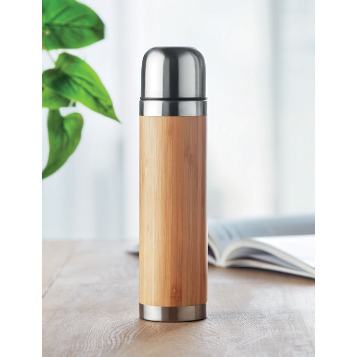 CHAN BAMBOO - Dubbelwandige drinkfles 400ml - voor bedrijven en relatiegeschenken