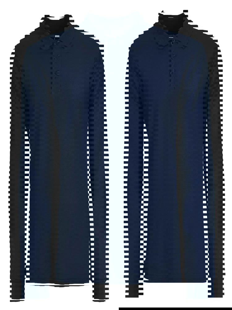 BS Evolution long sleeve polo, 180 gr/m² - voor bedrijven en relatiegeschenken - Navy (PMS 5395C)