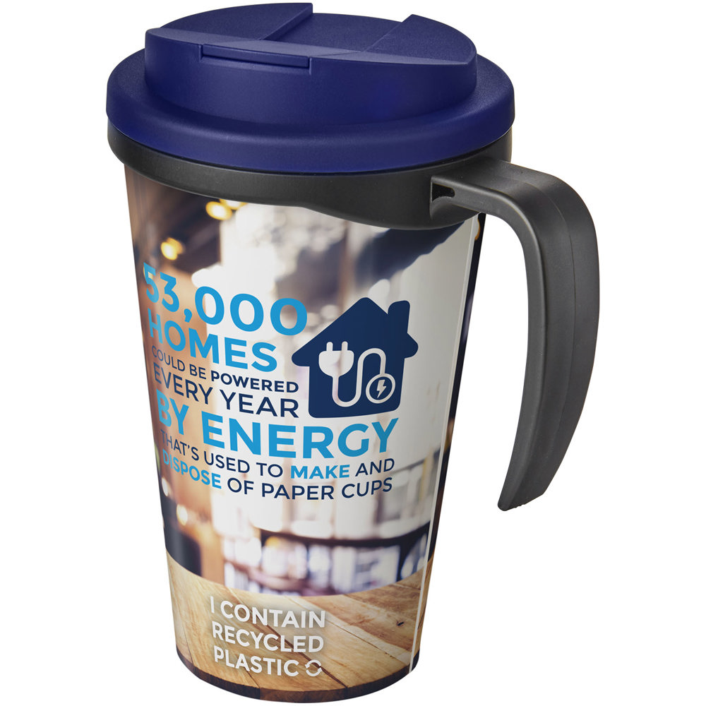 Brite-Americano® Grande 350 ml geïsoleerde beker - met logo of onbedrukt bestellen - Zwart, Blauw
