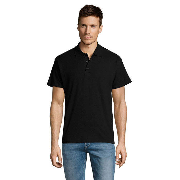SUMMER II - SUMMER II HEREN Polo 170g - voor bedrijven en relatiegeschenken - Zwart