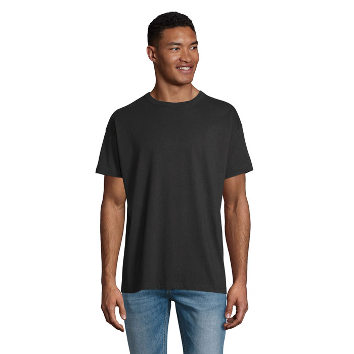 BOXY MEN - BOXY OVERSIZE T-SHIRT HEREN - met logo of onbedrukt bestellen - Diep Zwart