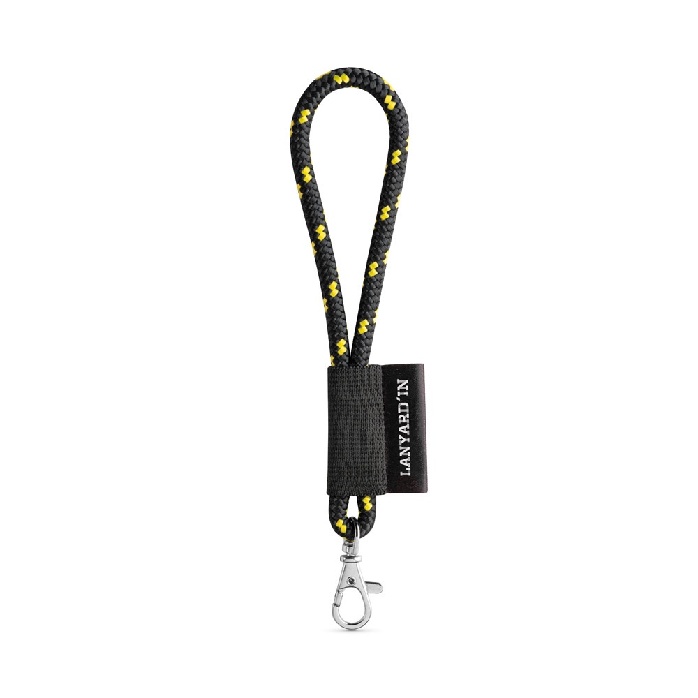 75092. Lanyard Nautic Short Set. Standaard modellen - met logo of onbedrukt bestellen - Zwart, Geel