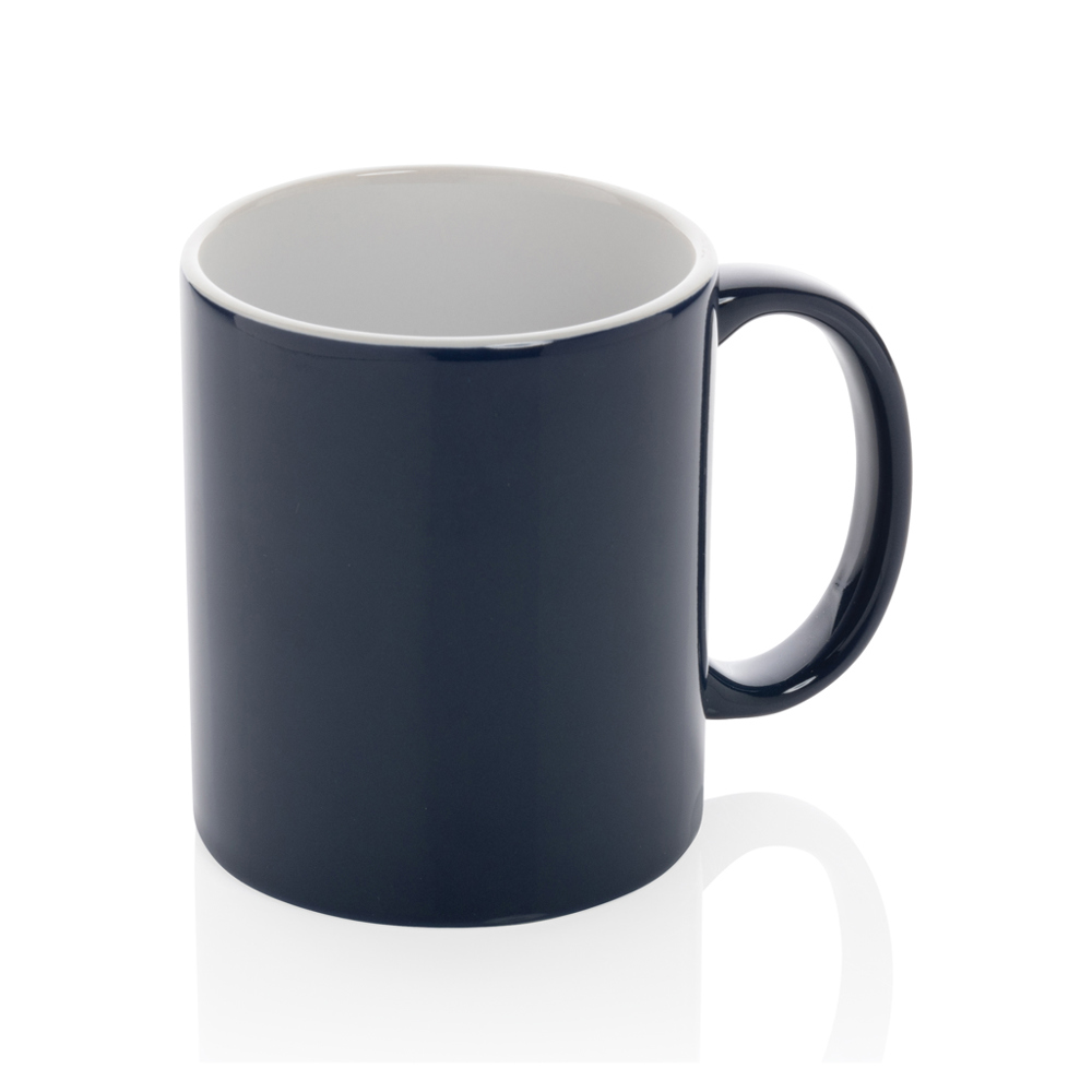 Keramische classic mok 350 ml - met logo of onbedrukt bestellen - donkerblauw (± PMS 19-3940TCX)