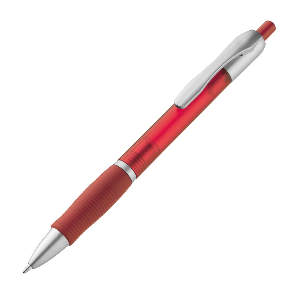 Kunststof pen met drukmechanisme - voor bedrijven en relatiegeschenken - rood