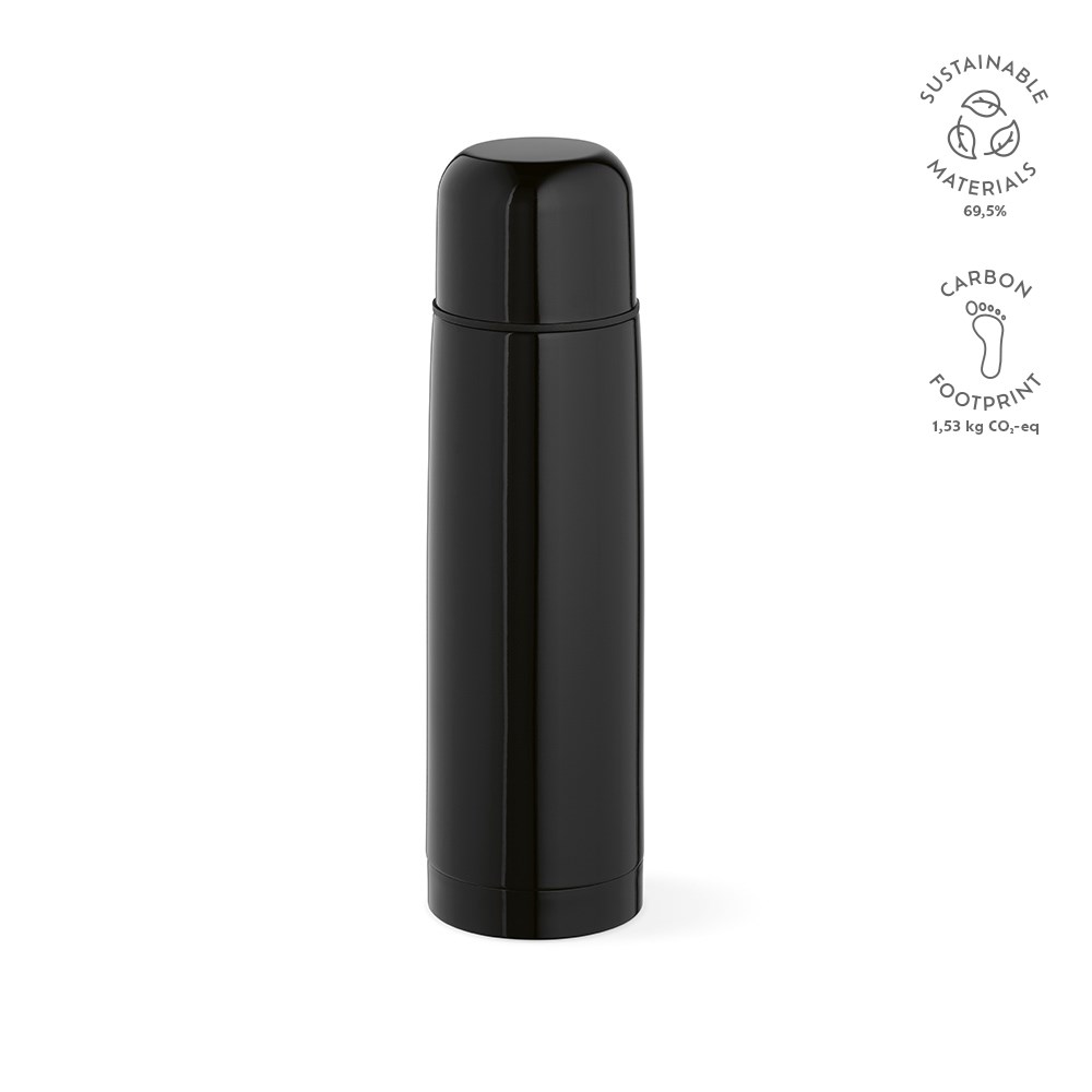 Donau thermos gerecycled roestvrij staal 500 ml - kopen of bedrukken - zwart