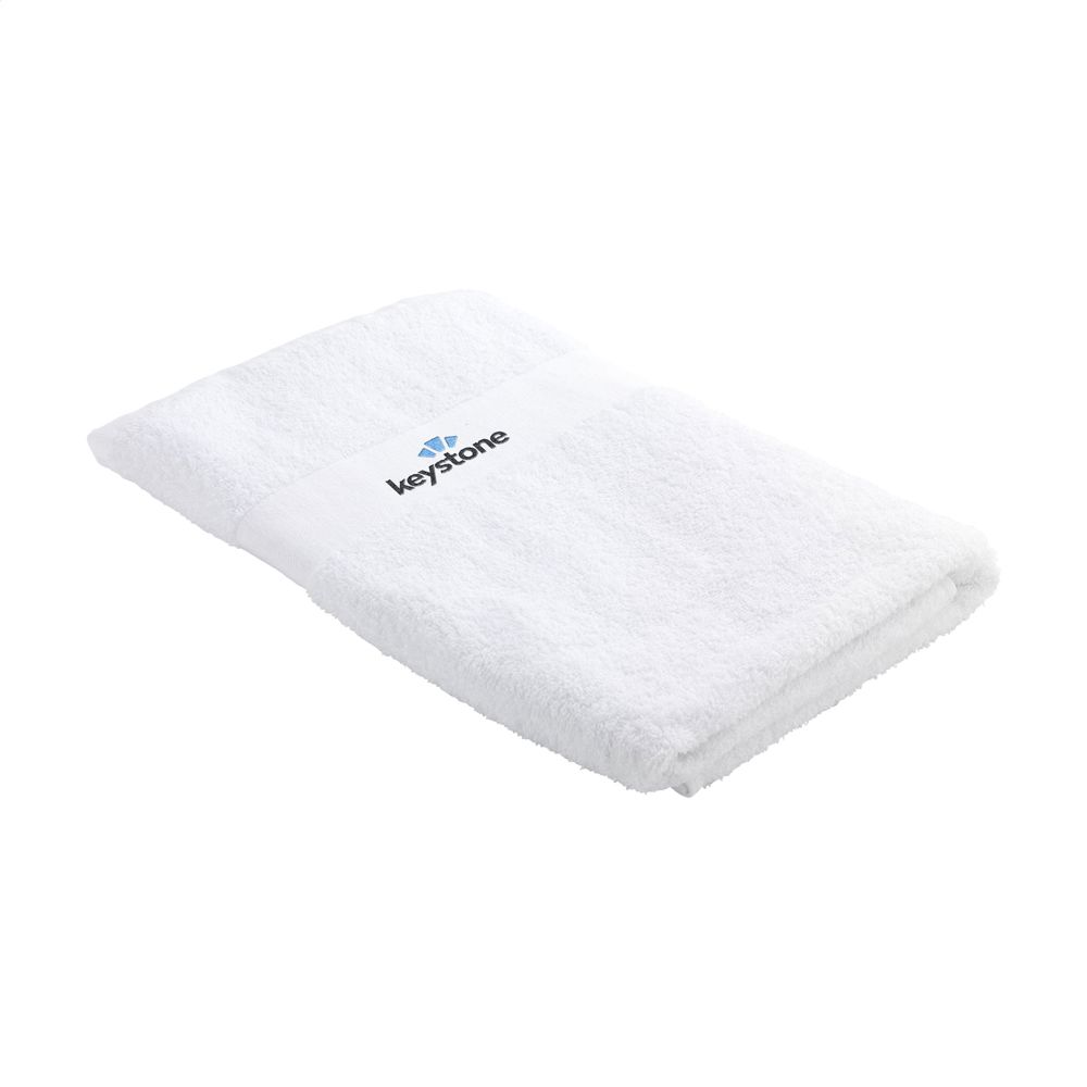 Wooosh Bath Towel GRS Recycle Cotton Mix 140 x 70 cm - voor bedrijven en relatiegeschenken - Wit