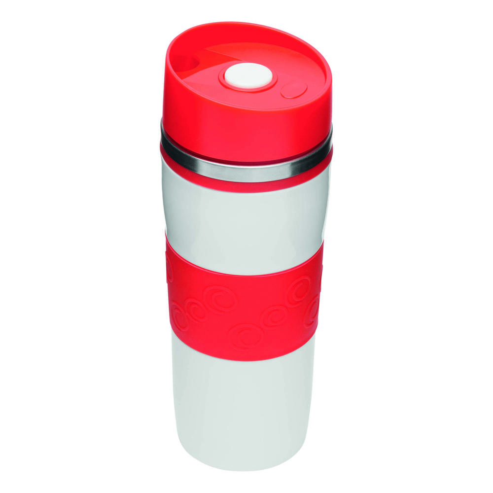 ARABICA - Dubbelwandige isoleerbeker - voor bedrijven en relatiegeschenken - rood, wit