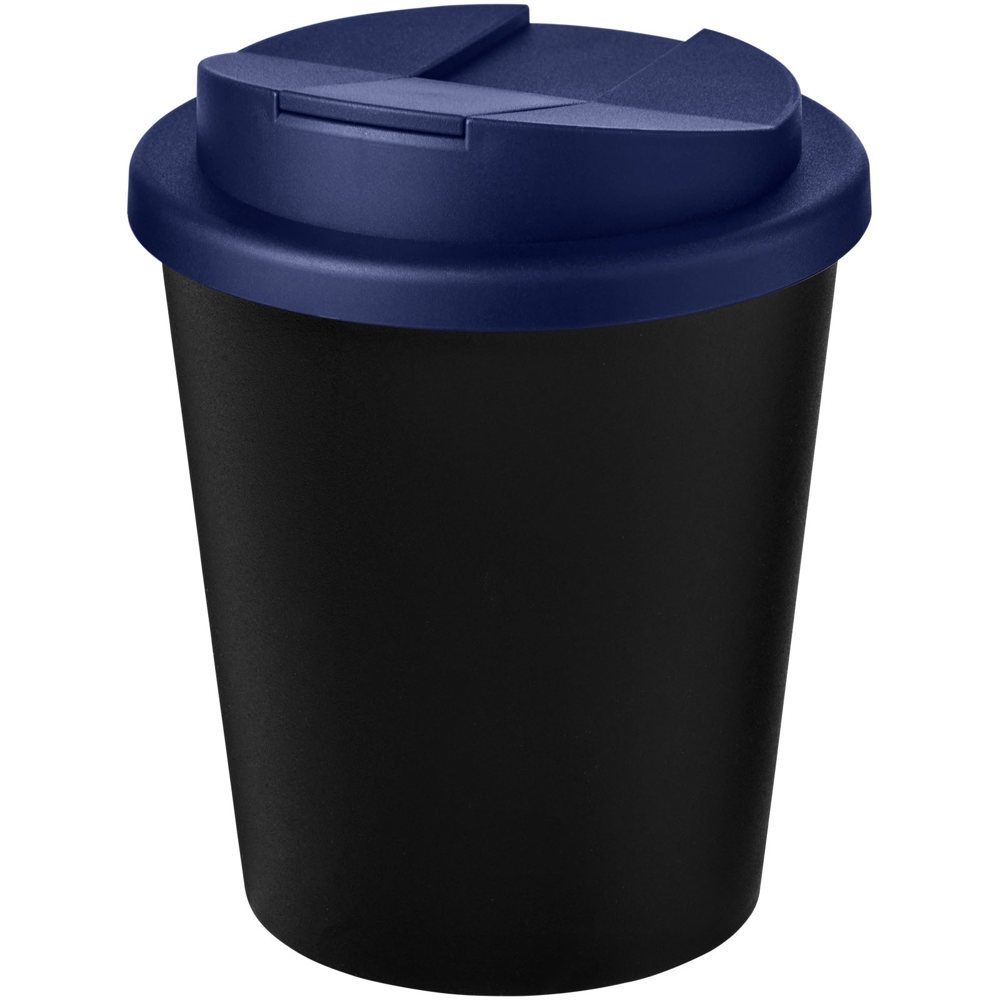 Americano® Espresso Eco 250 ml gerecyclede beker met knoeibestendig deksel - bedrukt of onbedrukt verkrijgbaar - Zwart, Blauw