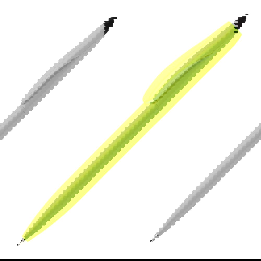 Balpen Touchy stylus hardcolour - voor bedrijven en relatiegeschenken - Lichtgroen / Zwart