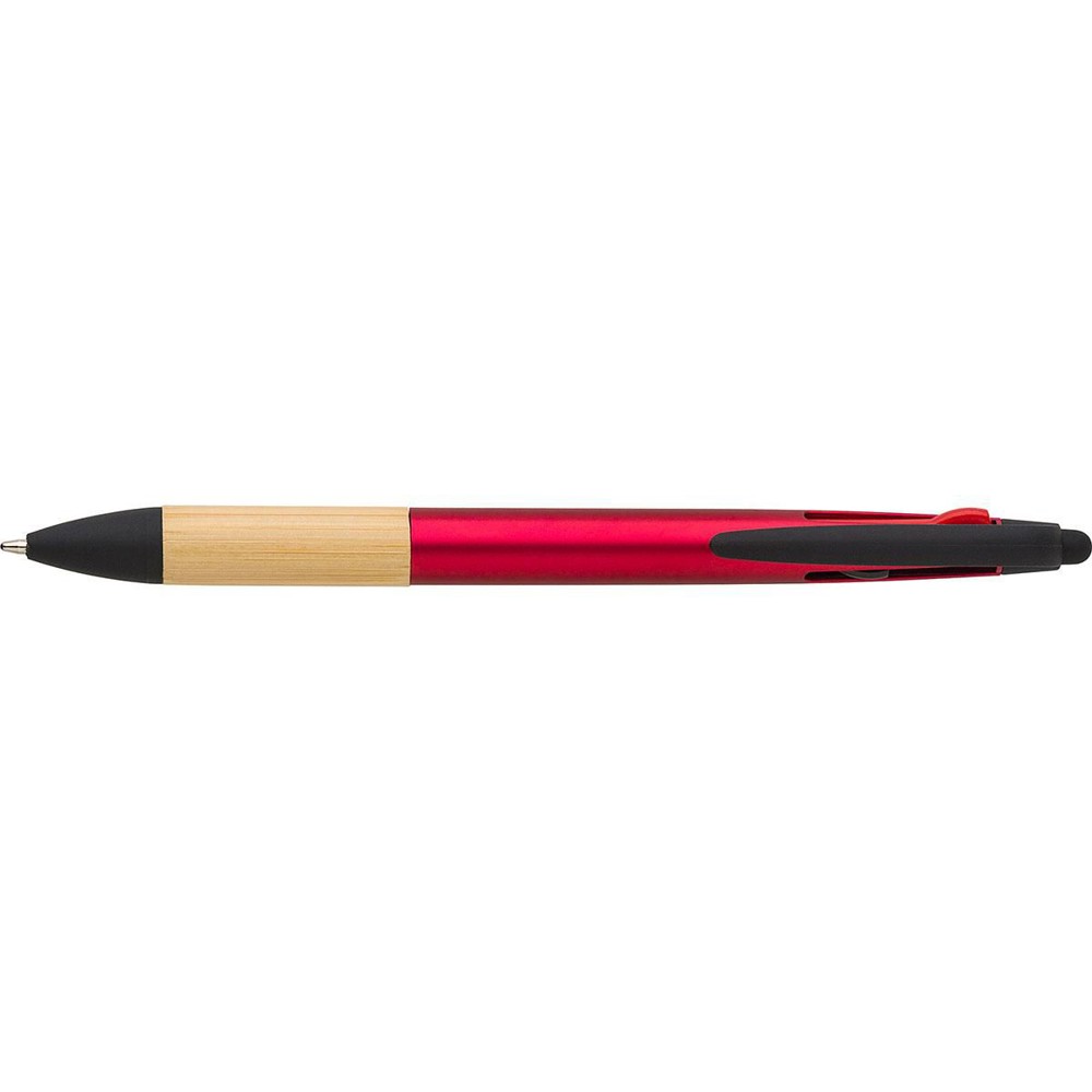ABS 3-kleuren inkt balpen Malachi - met logo of onbedrukt bestellen - Rood
