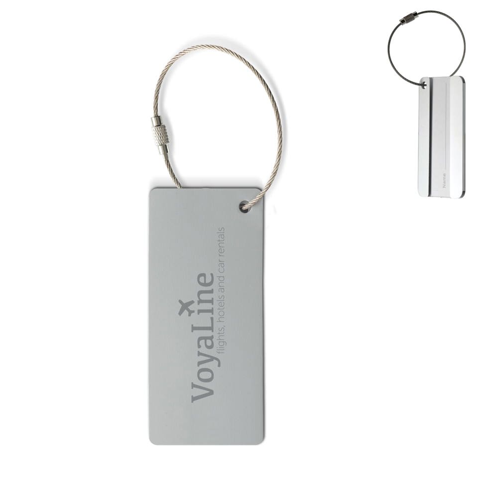 Aluminium bagagelabel rechthoek - voor bedrijven en relatiegeschenken