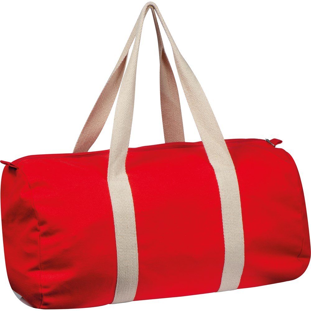 Weekendtas van canvas - met logo of onbedrukt bestellen - Rood