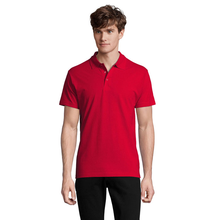 SPRING II - SPRING II HEREN Polo 210g - met logo of onbedrukt bestellen - Rood