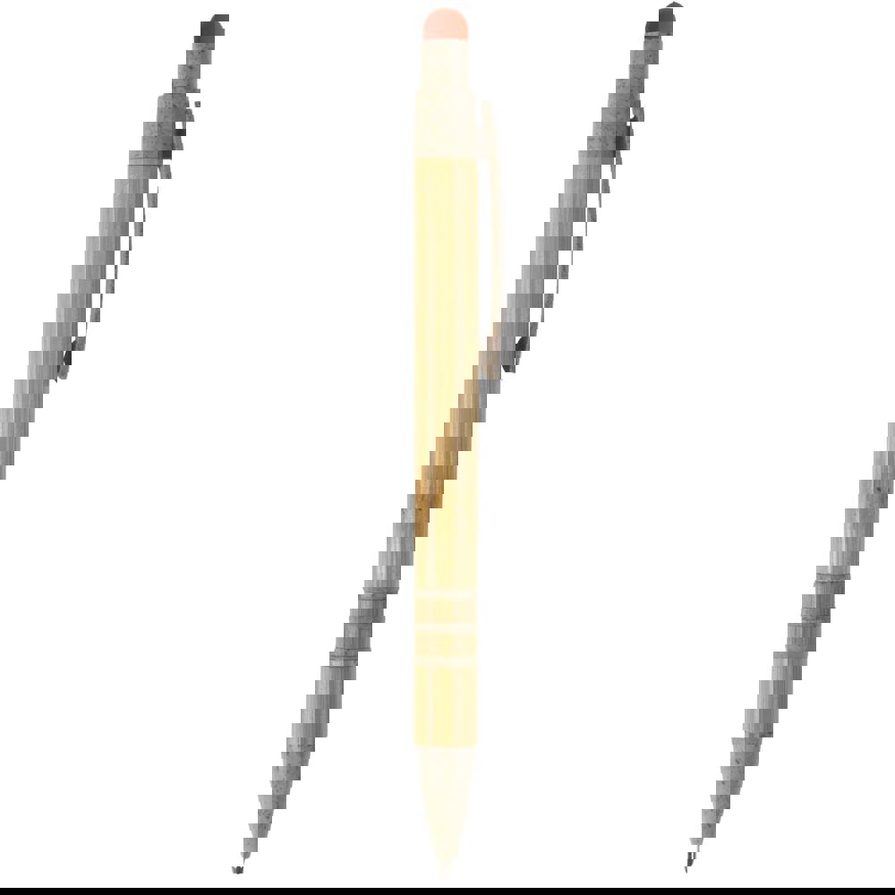 Balpen bamboe en tarwestro met stylus