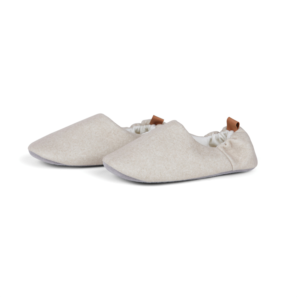 VINGA Moulton RCS RPETslippers S/M - bedrukt of onbedrukt verkrijgbaar - beige, feather grey (± PMS beige/ ± PMS 15-1305 TPG)
