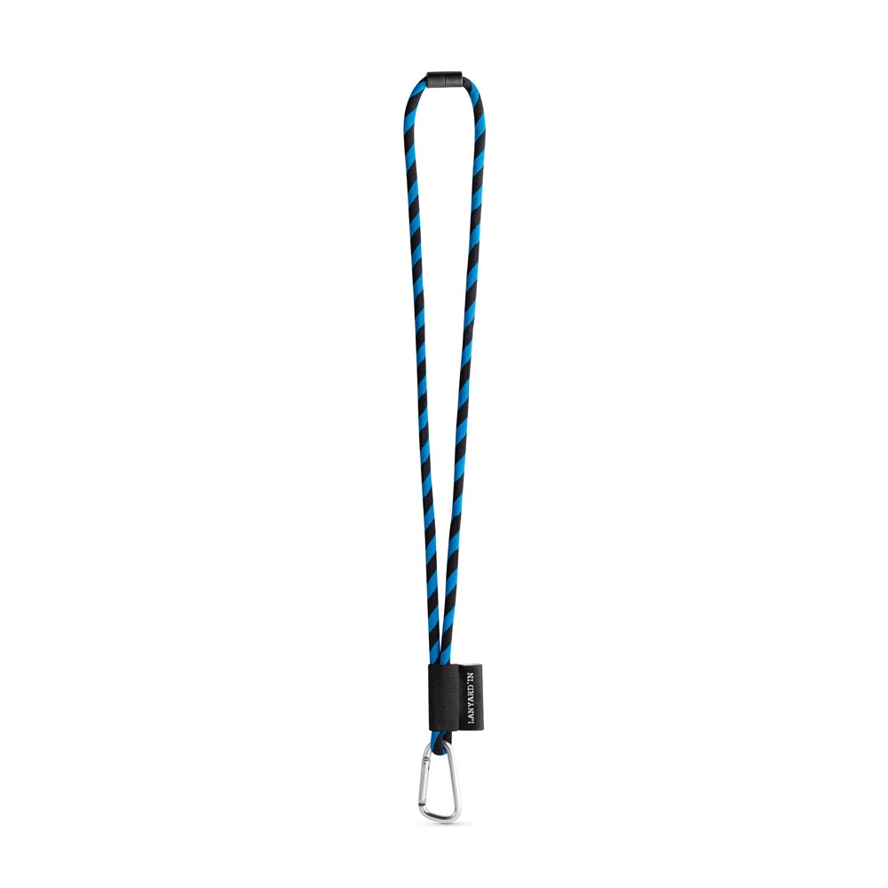 75089. Lanyard Tube Long Set II. Standaard modellen - voor bedrijven en relatiegeschenken - Zwart, Royal blauw