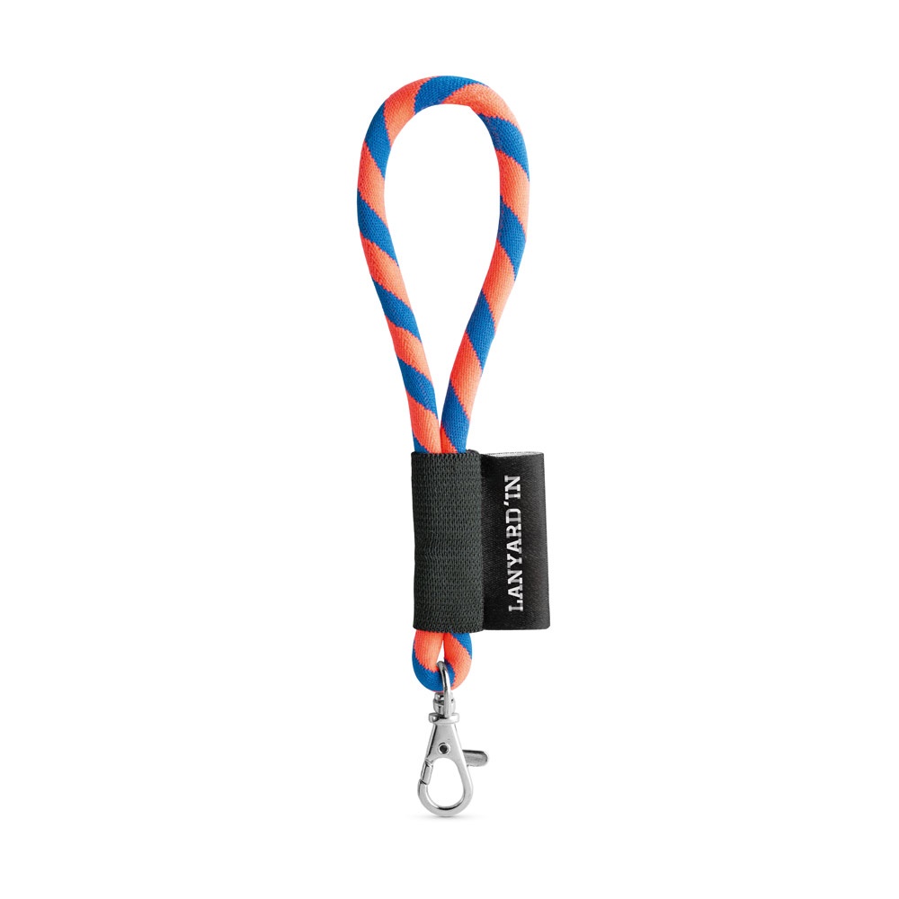 75090. Lanyard Tube Short Set. Standaard modellen - voor bedrijven en relatiegeschenken - Oranje hexachrome, Royal blauw