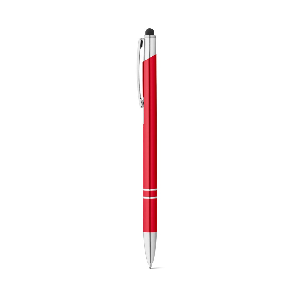 GALBA. Aluminium balpen met touch tip en clip - met logo of onbedrukt bestellen - rood