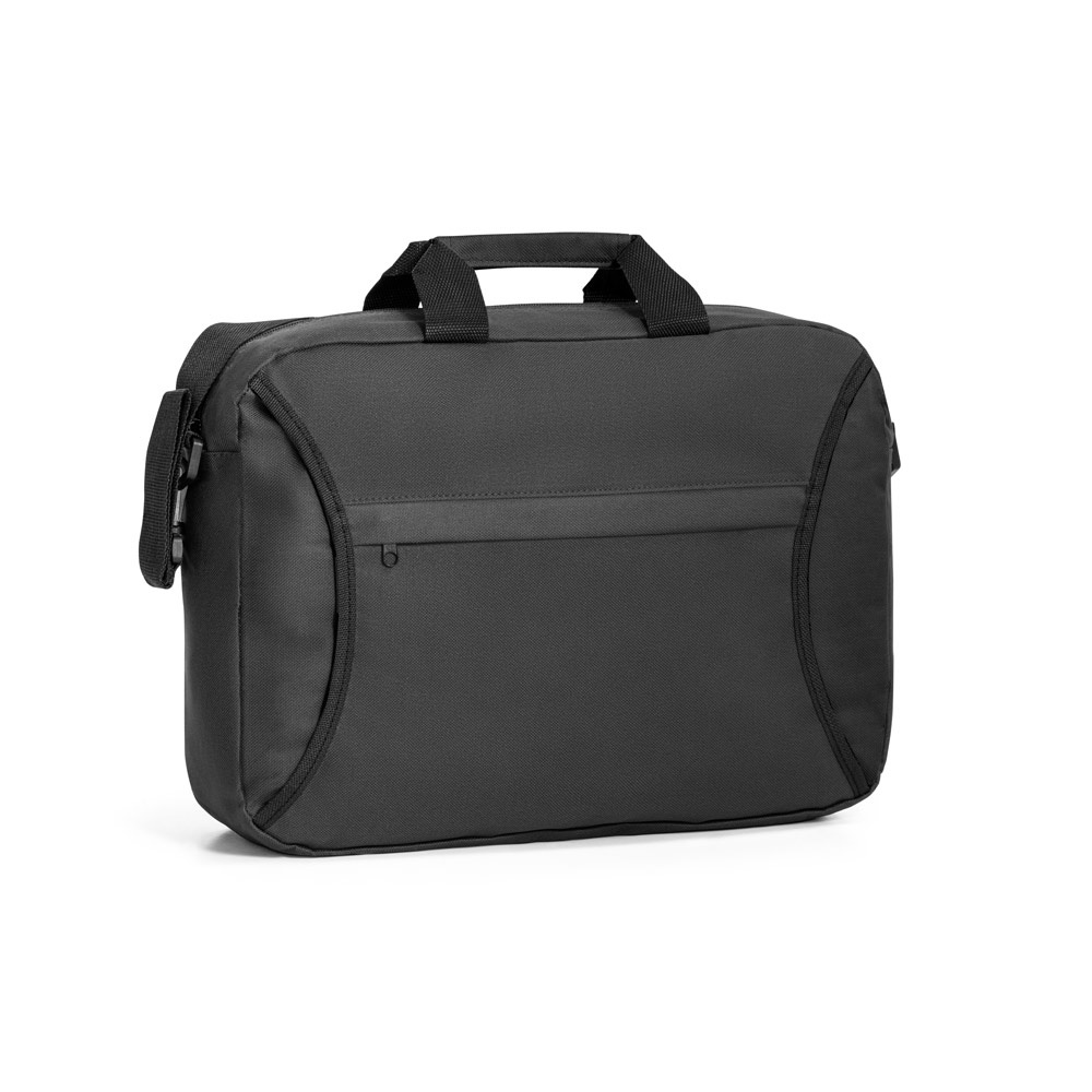 SEOUL. 600D polyester Multifunctioneletas - voor bedrijven en relatiegeschenken - Zwart