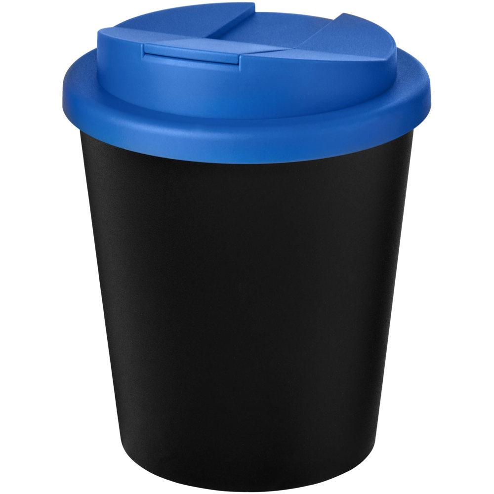 Americano® Espresso Eco 250 ml gerecyclede beker met knoeibestendig deksel - bedrukt of onbedrukt verkrijgbaar - Zwart, Middenblauw