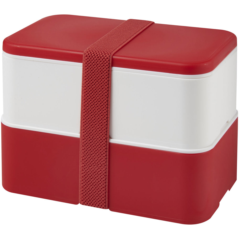MIYO 700+700 ml dubbellaagse lunchbox - met logo of onbedrukt bestellen - Rood, Wit, Rood