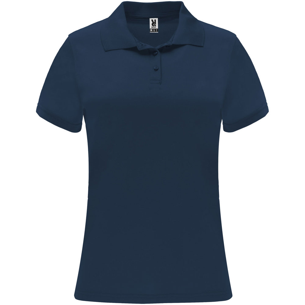 Monzha sportpolo met korte mouwen voor dames - met logo of onbedrukt bestellen - Marineblauw