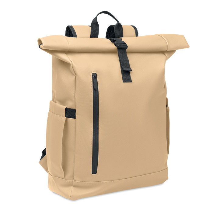 BANGKOK ROLL - Rolltop laptop rugzak 600D - met logo of onbedrukt bestellen - khaki