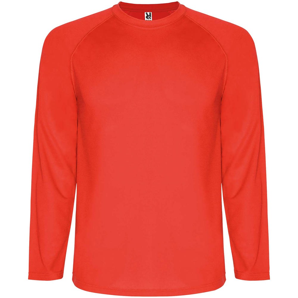 Montecarlo heren sport t-shirt met lange mouwen - met logo of onbedrukt bestellen - Rood