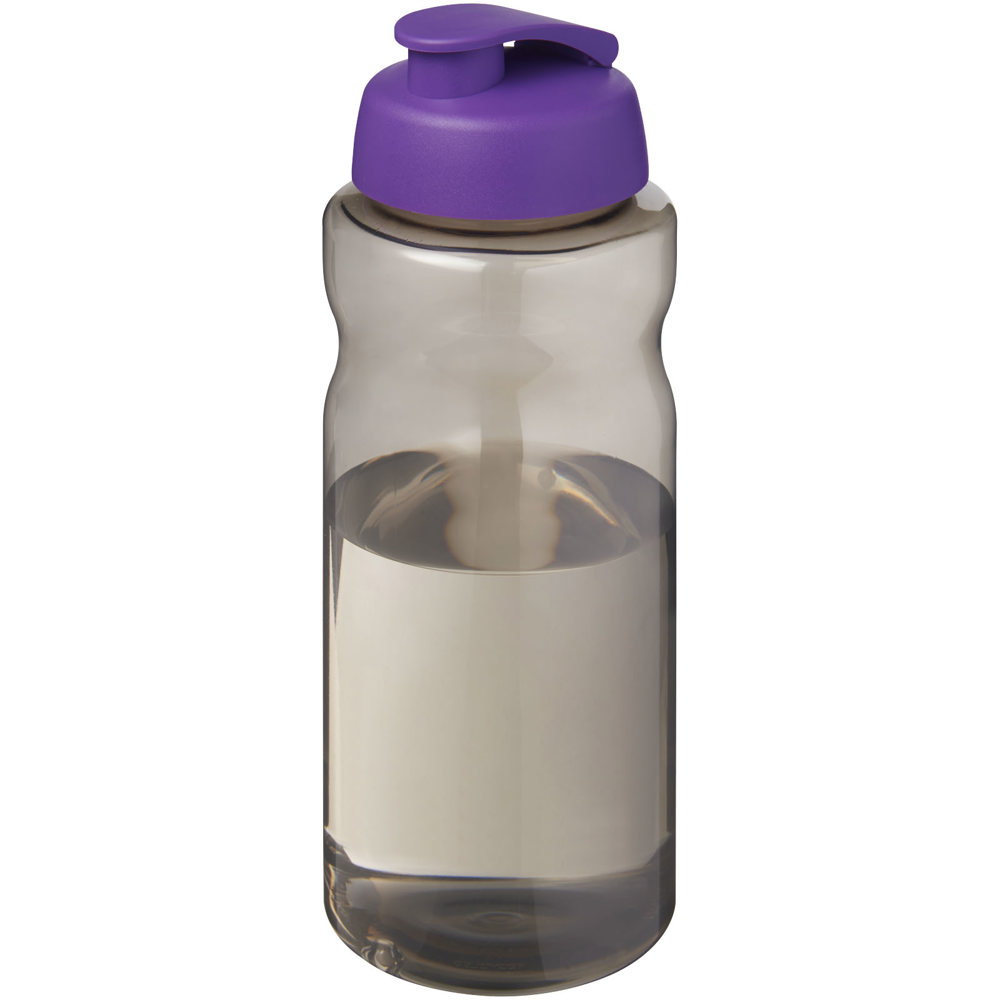 H2O Active® Eco Big Base 1 l drinkfles met klapdeksel - met logo of onbedrukt bestellen - Houtskool, Paars