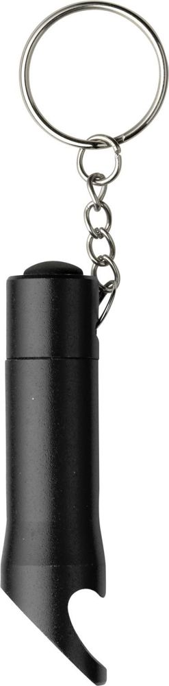 Aluminium 2-in-1 sleutelhanger Carla - bedrukt of onbedrukt verkrijgbaar - Zwart