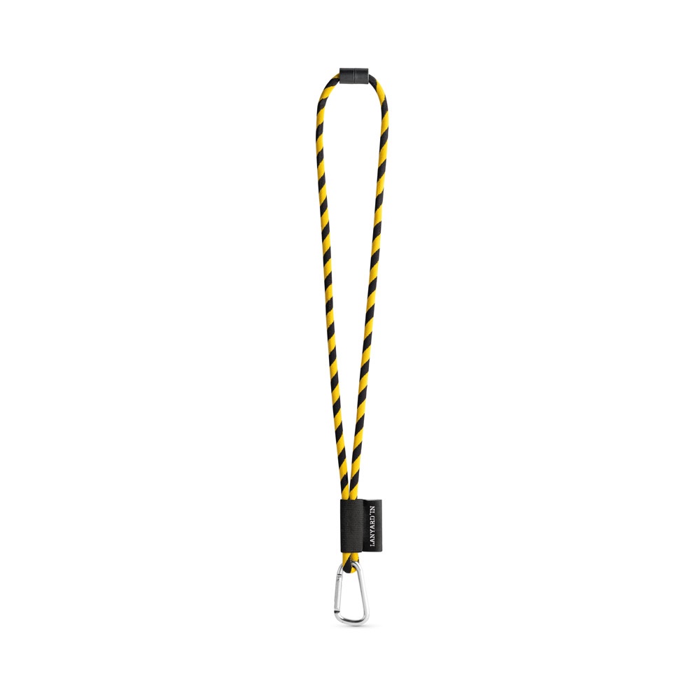75089. Lanyard Tube Long Set II. Standaard modellen - voor bedrijven en relatiegeschenken - Zwart, Geel
