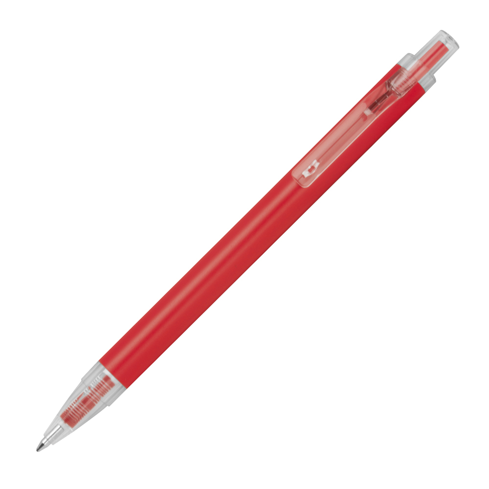 Balpen met transparante clip - rood