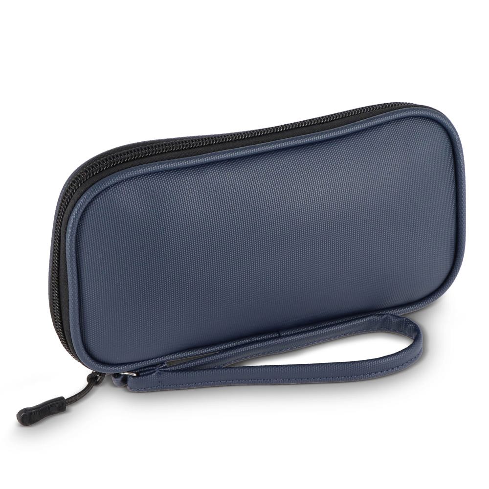 rPET PU-gecoate 210D Kyra organizer tas 20 x 11.5 x 2 cm - bedrukt of onbedrukt verkrijgbaar - donkerblauw