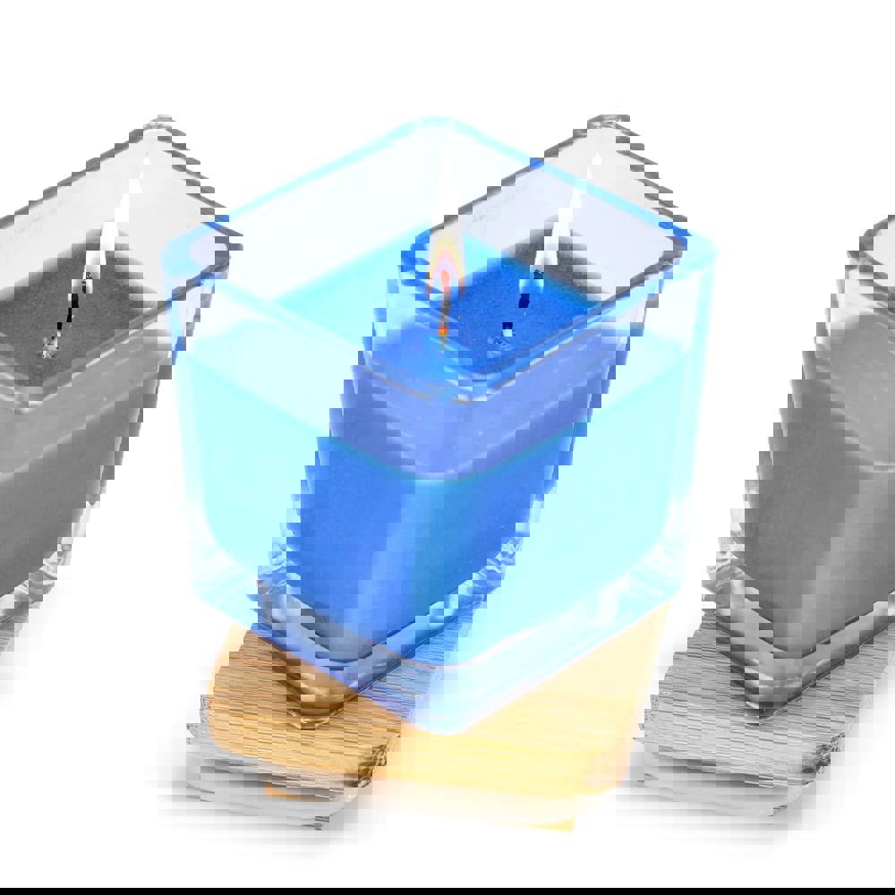 Chakra plantaardige kaars in glazen houder