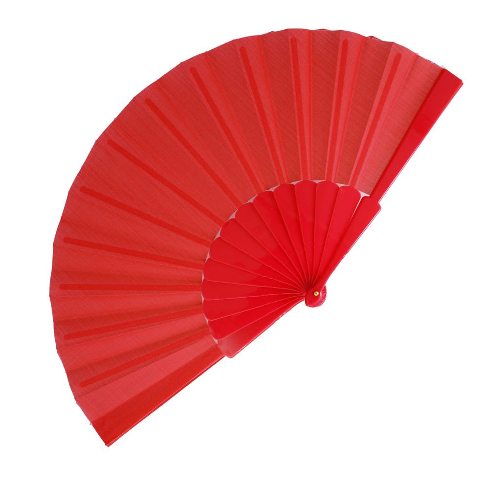 Waaier plastic & polyester - bedrukt of onbedrukt verkrijgbaar - Rood