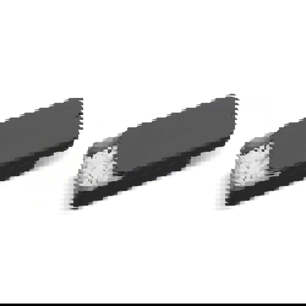 Mini pepermuntdoos in blik - met logo of onbedrukt bestellen - Zwart