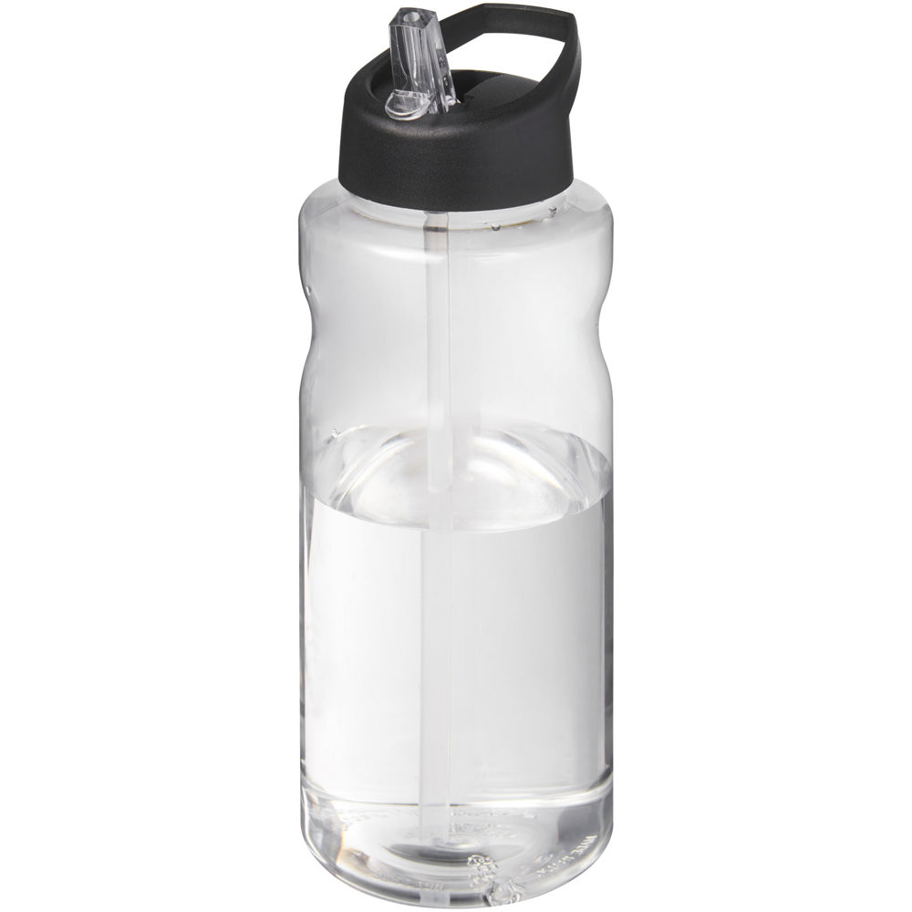 H2O Active® Big Base 1 l drinkfles met tuitdeksel - bedrukt of onbedrukt verkrijgbaar - Zwart