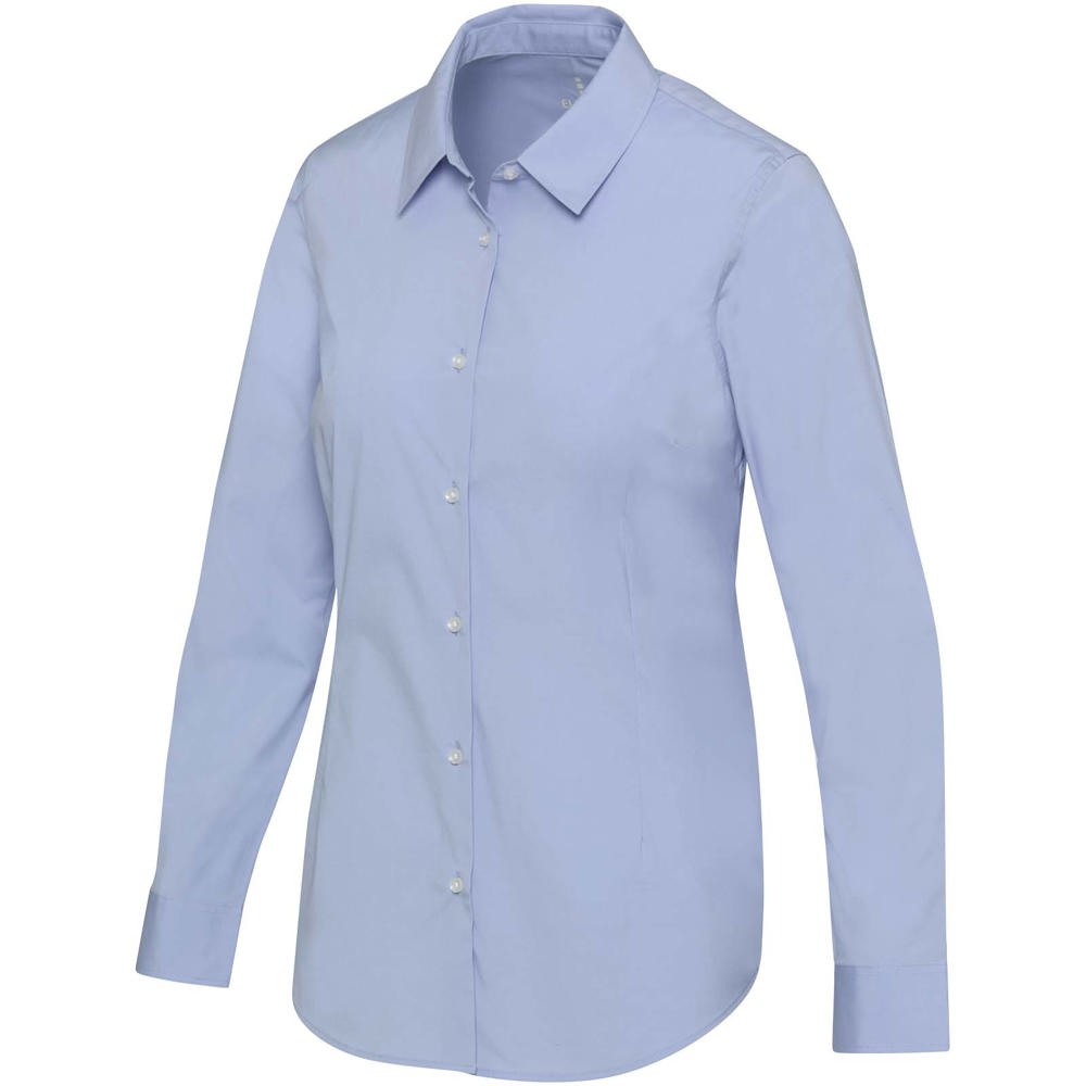 Carnelian poplin damesshirt - kopen of bedrukken - Lichtblauw