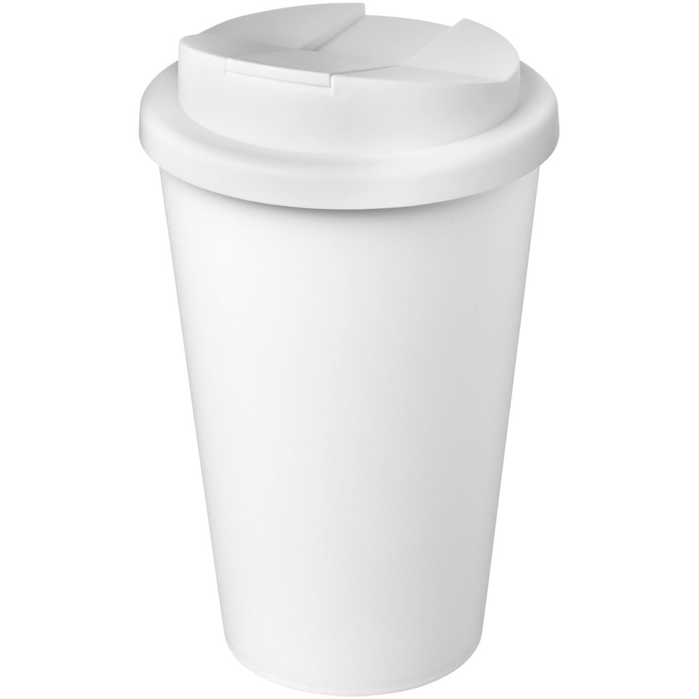 Americano® Eco 350 ml gerecyclede beker met spill-proof deksel - voor bedrijven en relatiegeschenken - Wit