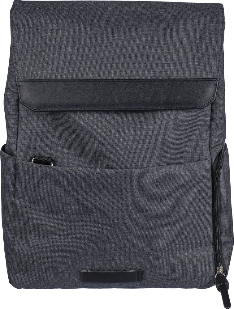 600D polyester canvas 15 inch laptop rugzak Dennis - bedrukt of onbedrukt verkrijgbaar - Zwart