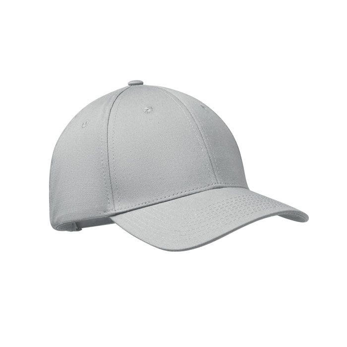BAHAMAS - 6 panelen katoenen baseballpet - voor bedrijven en relatiegeschenken - zilver
