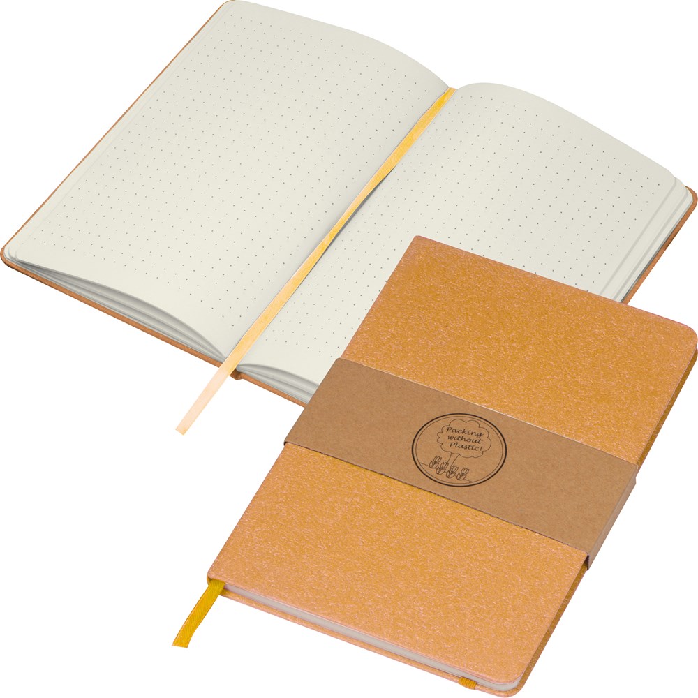 A5 notitieboekje van gerecycled karton - bedrukt of onbedrukt verkrijgbaar - Bruin