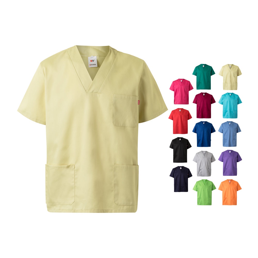 VL ILLAPA. Tuniek van keperstof (190g/m²) met korte mouwen, van polyester (65%) en katoen (35%) - bedrukt of