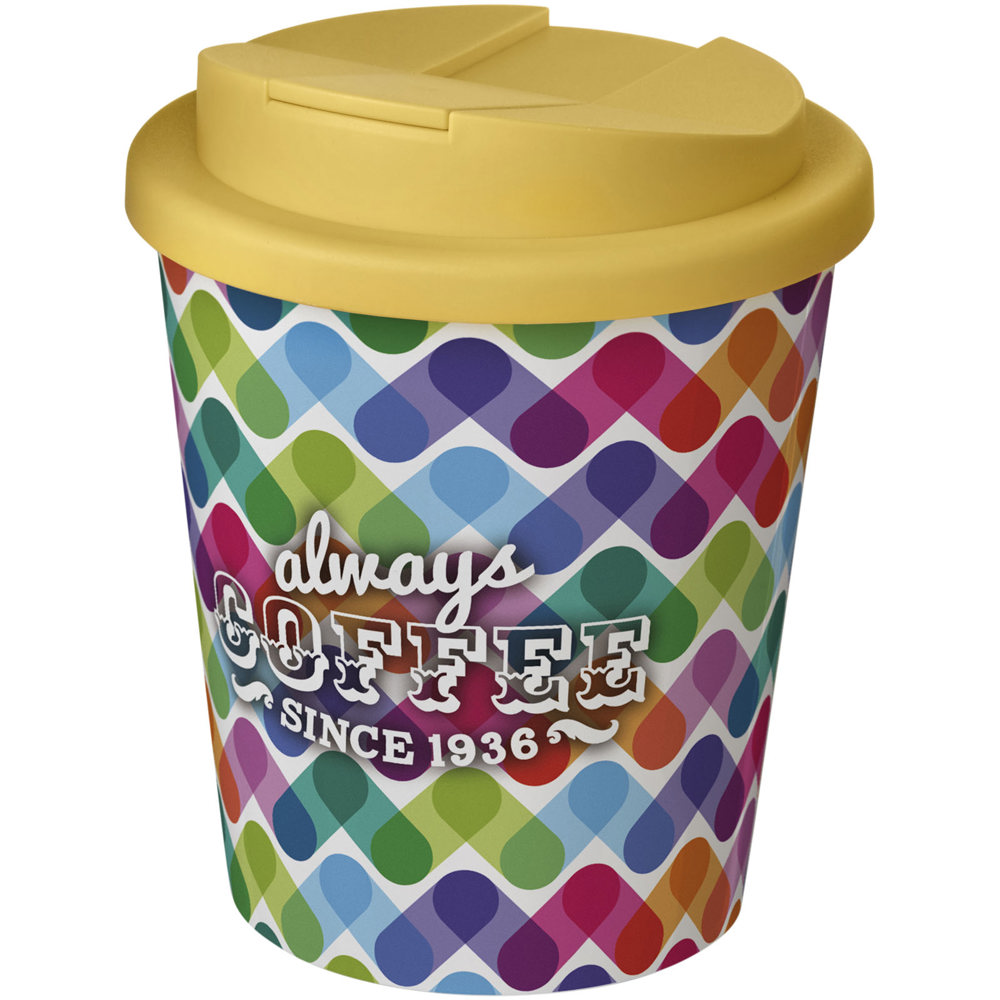 Brite-Americano® Espresso 250 ml geïsoleerde beker - met logo of onbedrukt bestellen - Wit, Geel