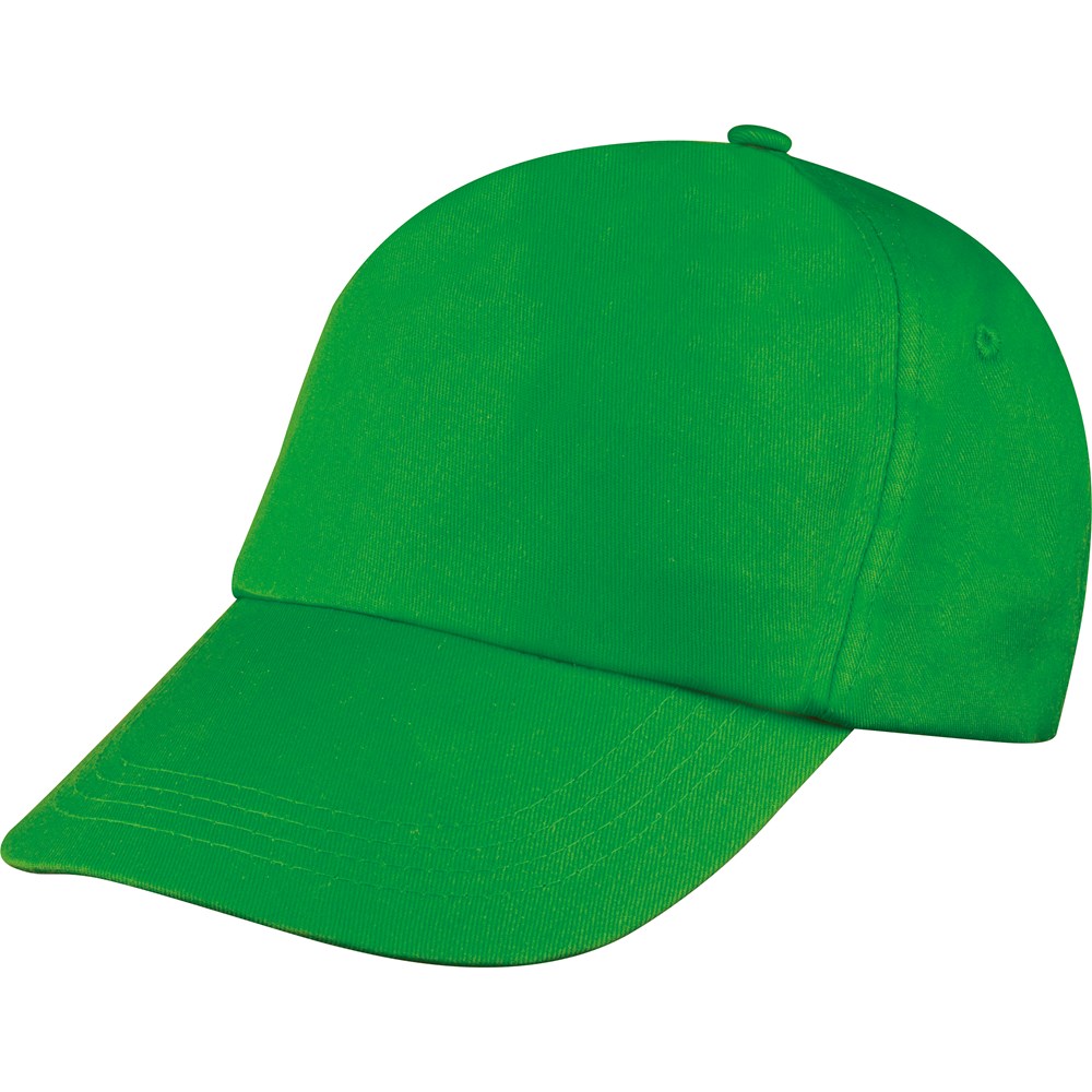 AZO-vrij katoenen baseball-cap, 5 panels - bedrukt of onbedrukt verkrijgbaar - groen