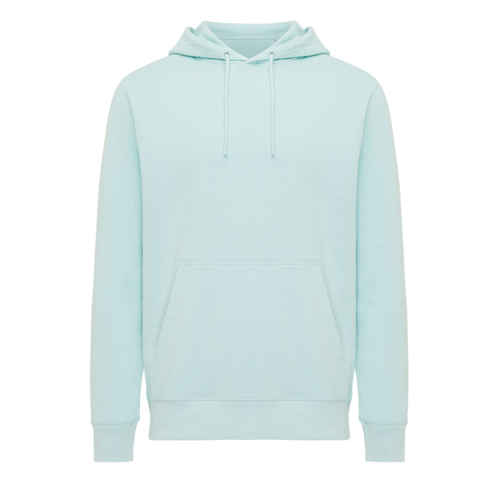 IQONIQ Rila lichtgewicht gerecycled katoen hoodie - bedrukt of onbedrukt verkrijgbaar - crushed mint (± PMS 12-5410 TCX)