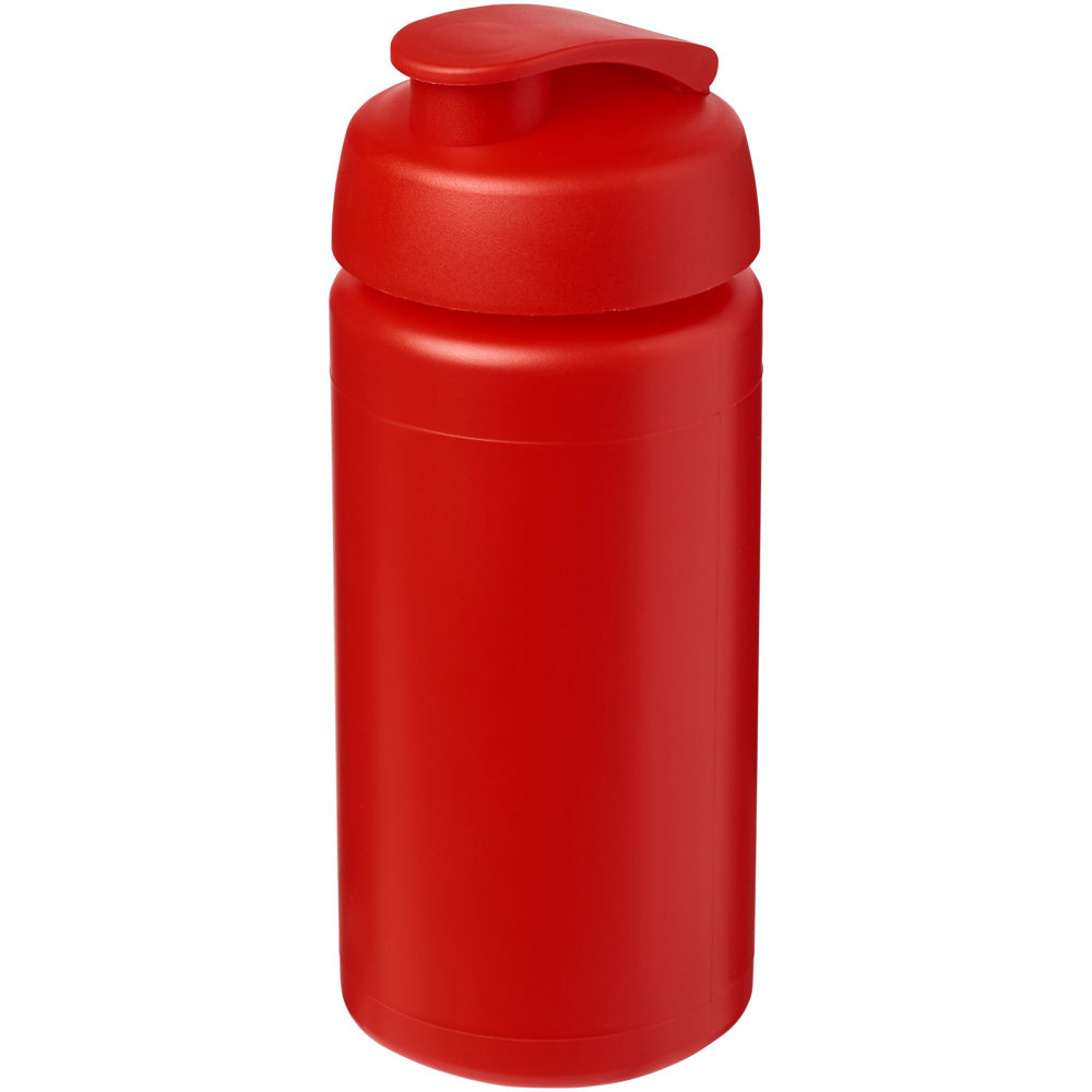 Baseline® Plus grip 500 ml sportfles met flipcapdeksel - met logo of onbedrukt bestellen - Rood