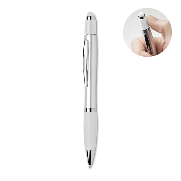STY - Stylus spinner pen - met logo of onbedrukt bestellen - Wit